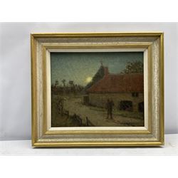 Tom Robertson (Scottish 1850-1947):	'On The Tramp', oil on canvas signed, title inscribed on artist's label verso 33cm x 41cm						
Provenance: with Louise Kosman, Gullane near Edinburgh; the artist's family
