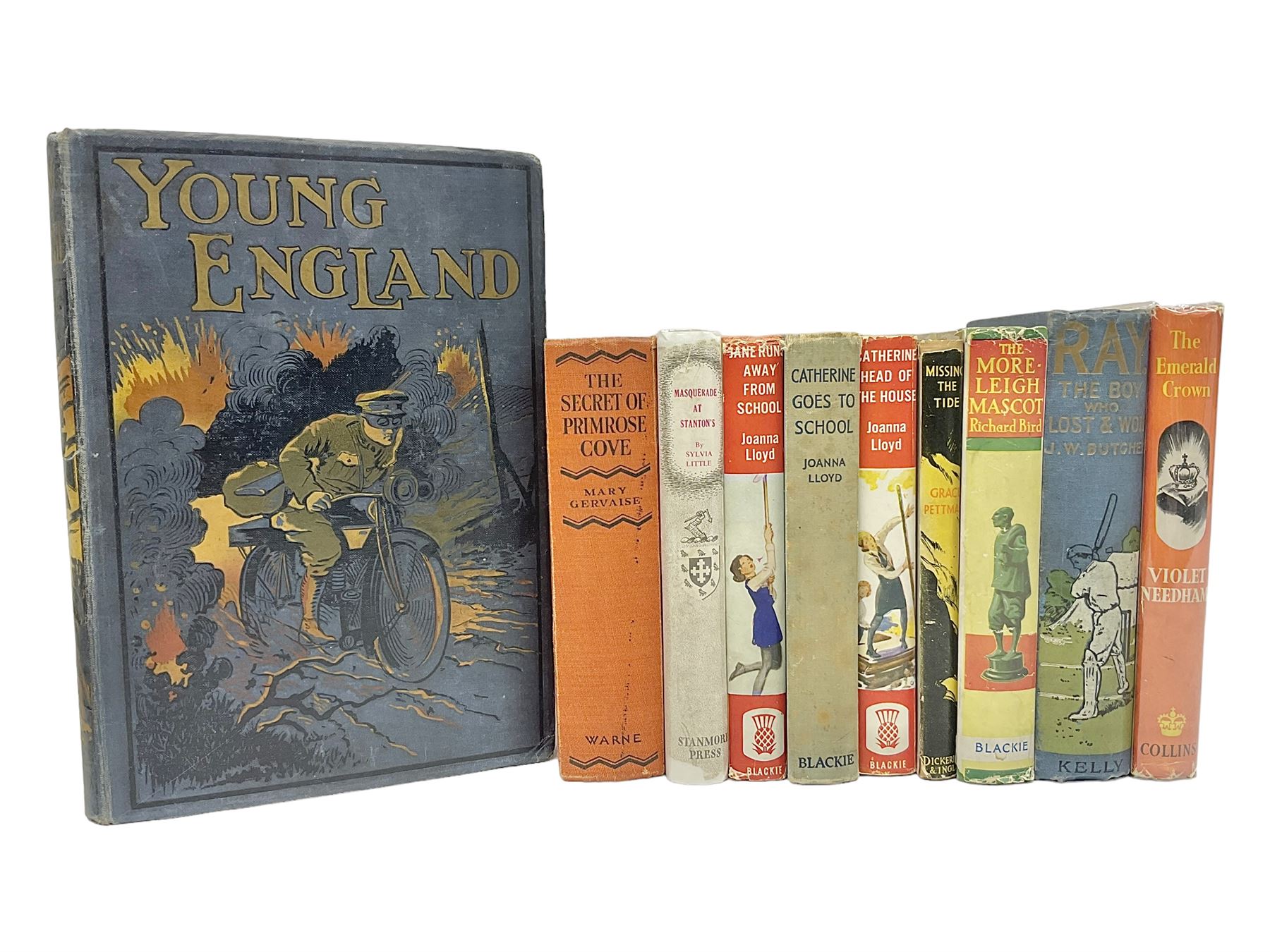 Young England An Illustrated Annual 1918; three children's books by Joanna Lloyd; Pettman Grace: Missing The Tide. 1949; and five other children's books; some with dustjackets (10)