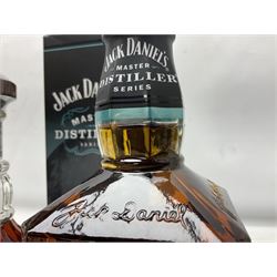 Jack Daniels, single barrel Tennessee whisky, 700ml, 45% vol, Jack Daniels, Tennessee whiskey master distiller series No.4, 700ml, 43% vol, and Courvoisier VSOP cognac, 70cl, 40% vol (3)