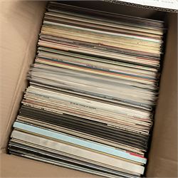 Collection of vinyl LP records in four boxes, mainly classical including The Organs of Bridlington Priory, Fernando Germani Plays Bach, Yehudi Menuhin, etc