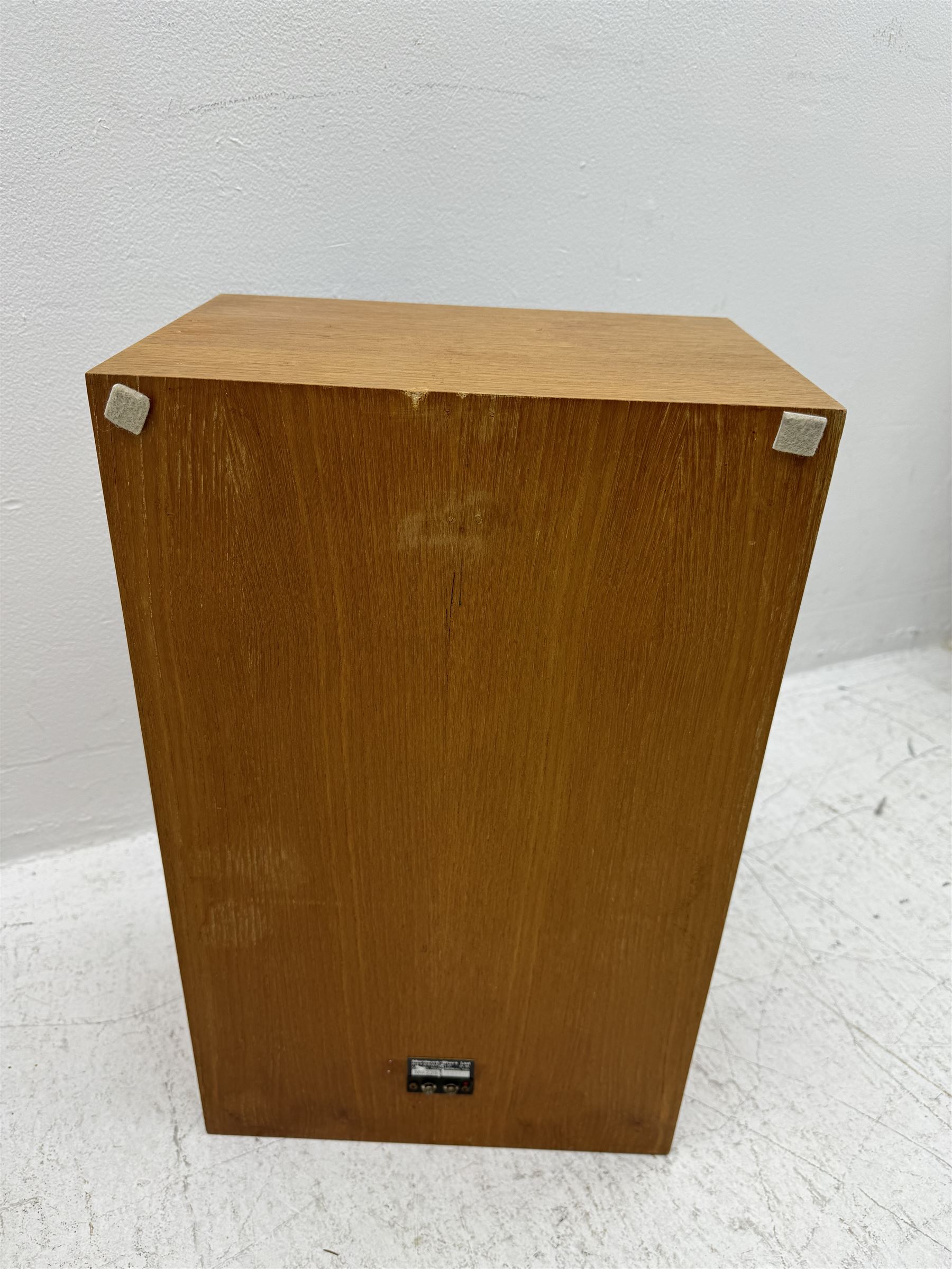 Thorens TD 126 MKII turntable record deck with SME tonearm, within teak case, together with a pair of Mordaunt-Short MS235 speakers, speakers H53cm