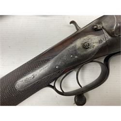 SHOTGUN CERTIFICATE REQUIRED - 19th century John Adams of London 12-bore double barrel side-by-side hammer gun with screw under-lever opening, 76cm (30
