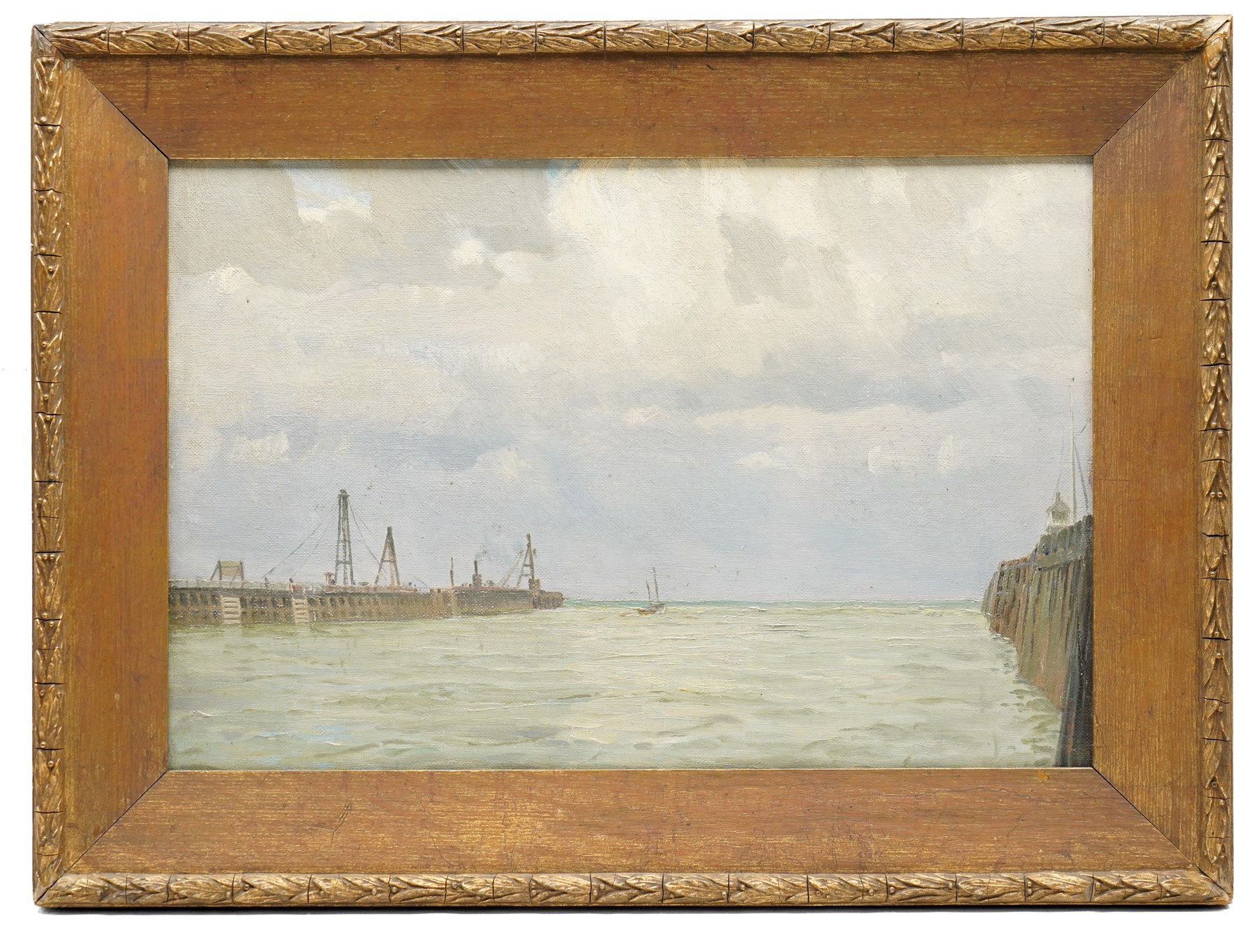 John Clifford (British 1934-): 'Great Yarmouth Harbour', oil on board signed 39cm x 49cm; C B Wood (British early 20th century): 'Gorleston Harbour', oil on canvas board signed and dated 1930, titled verso 33cm x 50cm (2)
