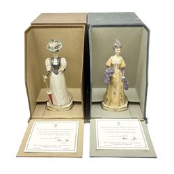 Two Royal Worcester limited edition figures, from the Victorian figures series, comprising Elizabeth  edition 379 of 500 and Madelaine edition 379 of 500, both with original box and certificate 