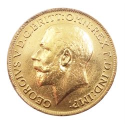 King George V 1914 gold full sovereign coin
