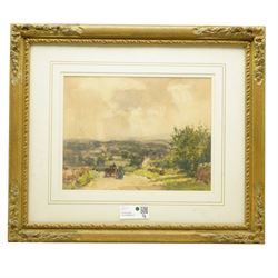 George Graham (British 1881-1949): A Street in France and Rural Landscape, set three watercolours signed and dated max 31cm x 26cm (3)