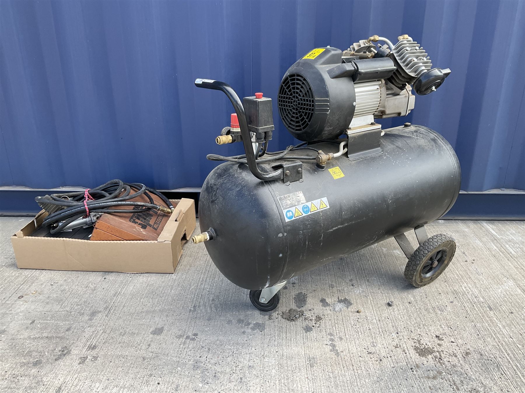 Sip air compressor, 100 litre with air guns and other accessories  - THIS LOT IS TO BE COLLECTED BY APPOINTMENT FROM DUGGLEBY STORAGE, GREAT HILL, EASTFIELD, SCARBOROUGH, YO11 3TX