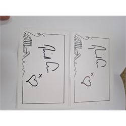 Eight first edition books, comprising signed Bob Mortimer 'And Away' autobiography, signed Richard Coles 'Murder Before Evensong' and six Richard Osman books, including 'The Thursday Murder Club' and 'The Last Devil To Die', with two Richard Osman signed bookplates