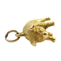 Gold pig pendant/charm, stamped 18ct, approx 6.15gm