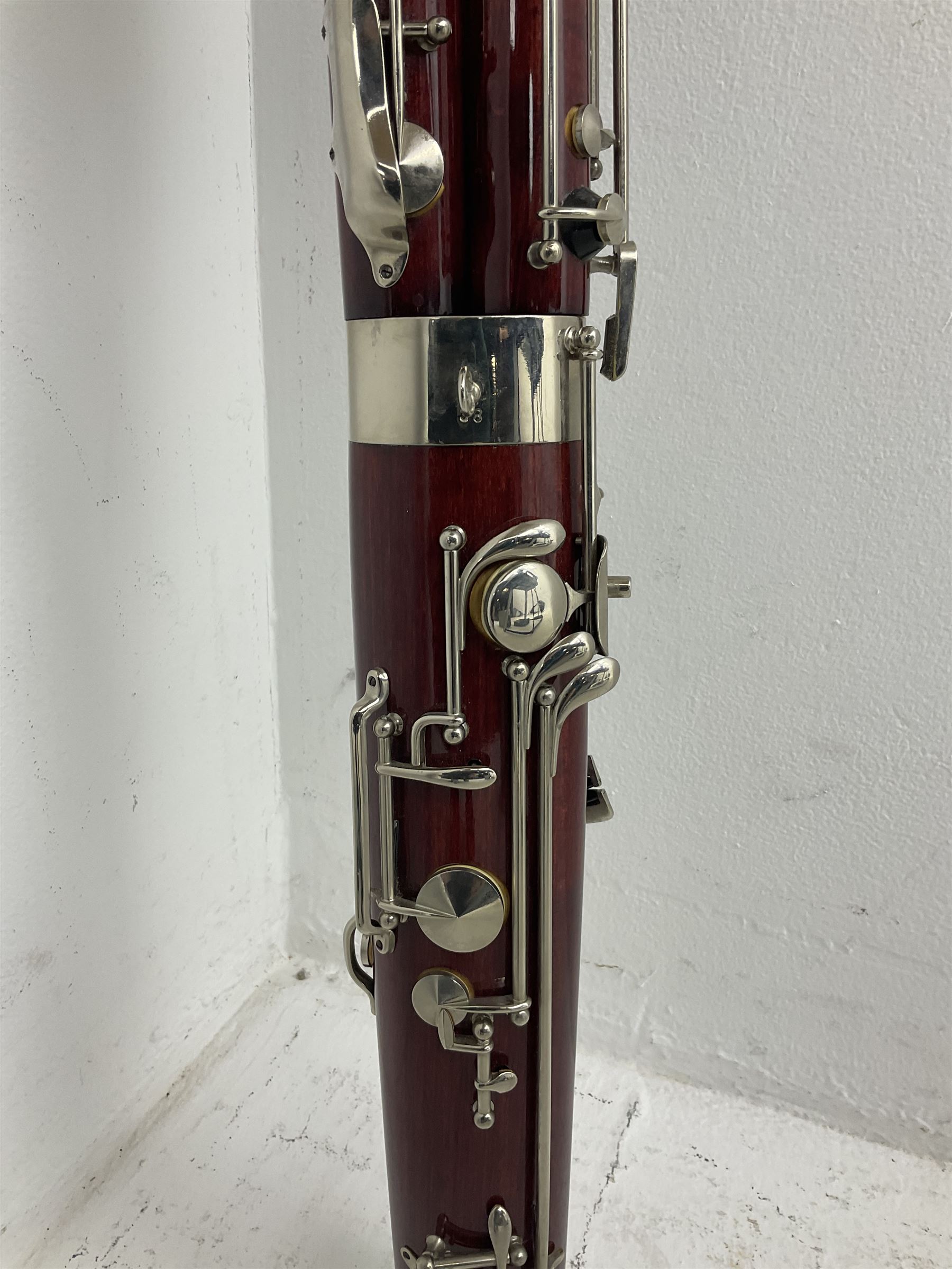 Lafleur bassoon imported by Boosey & Hawkes from Czechoslovakia, serial no.8 2600; in fitted hard carrying case with crooks and accessories