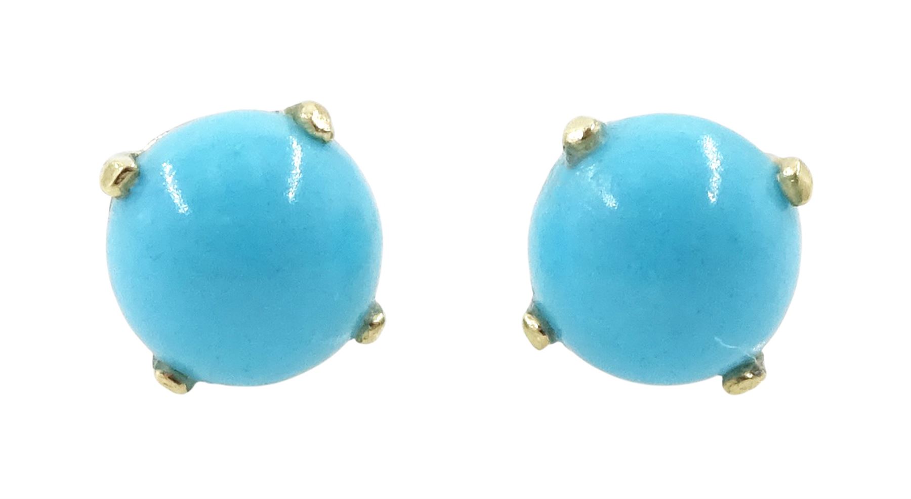 Pair of 9ct gold turquoise stud earrings