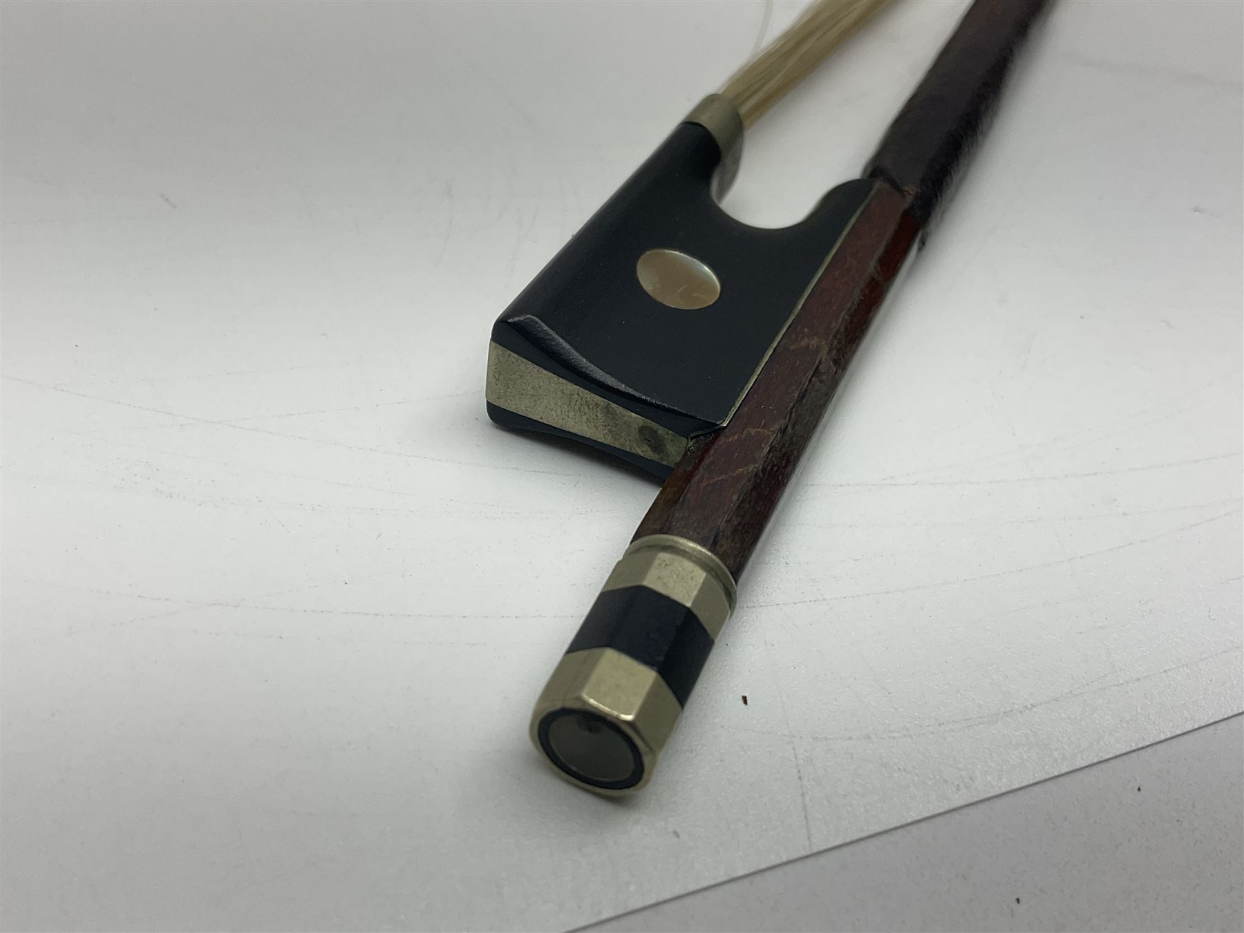 German nickel mounted pernambuco violin bow L74cm