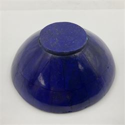 Lapis lazuli mosaic bowl, D10cm, H4cm