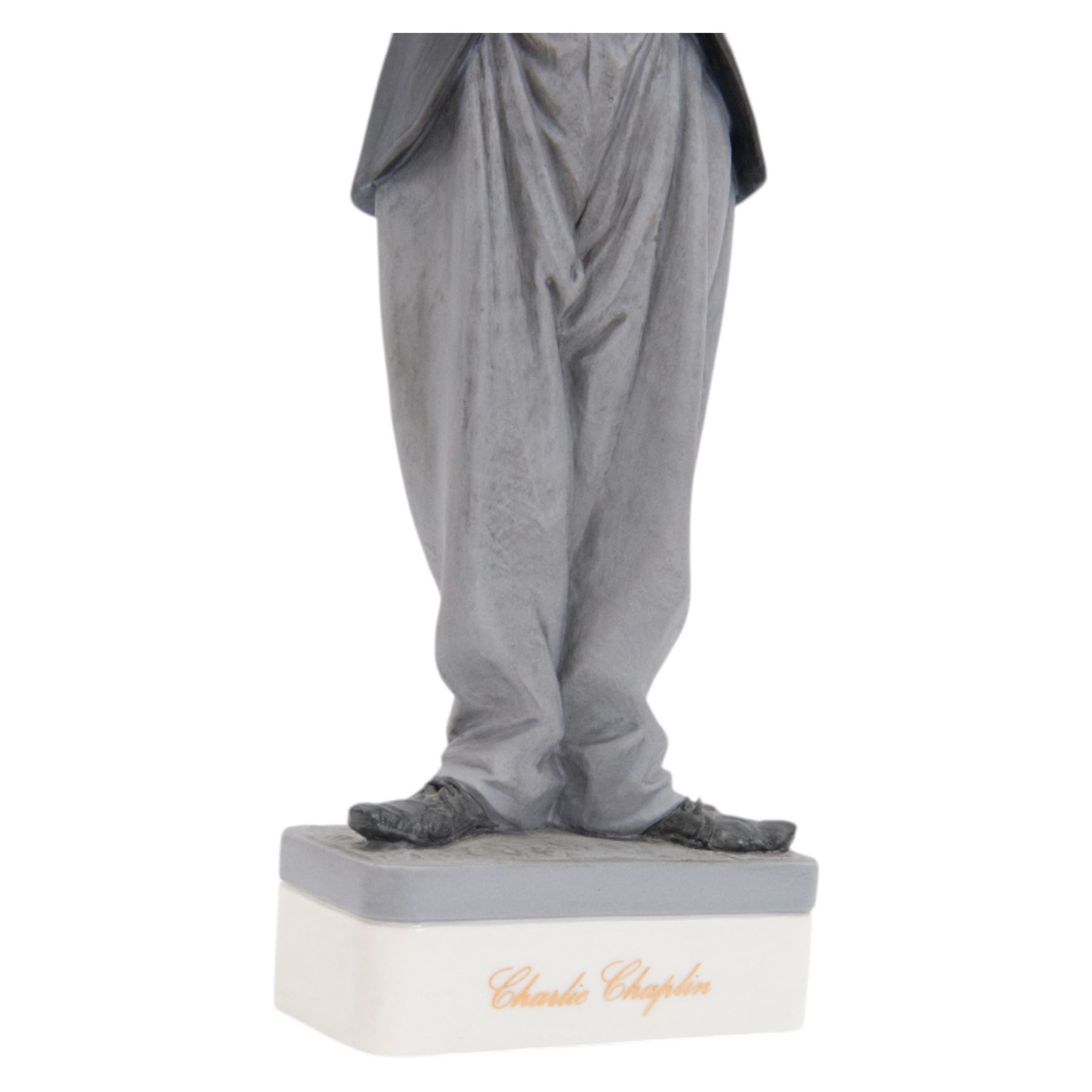 Two Spanish Algora Personajes Del Cine figures, modelled as Charlie Chaplin and Groucho Marx, with printed marks beneath, both with certificates of authenticity, H35cm