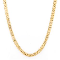14ct gold flattened link chain necklace, stamped 585