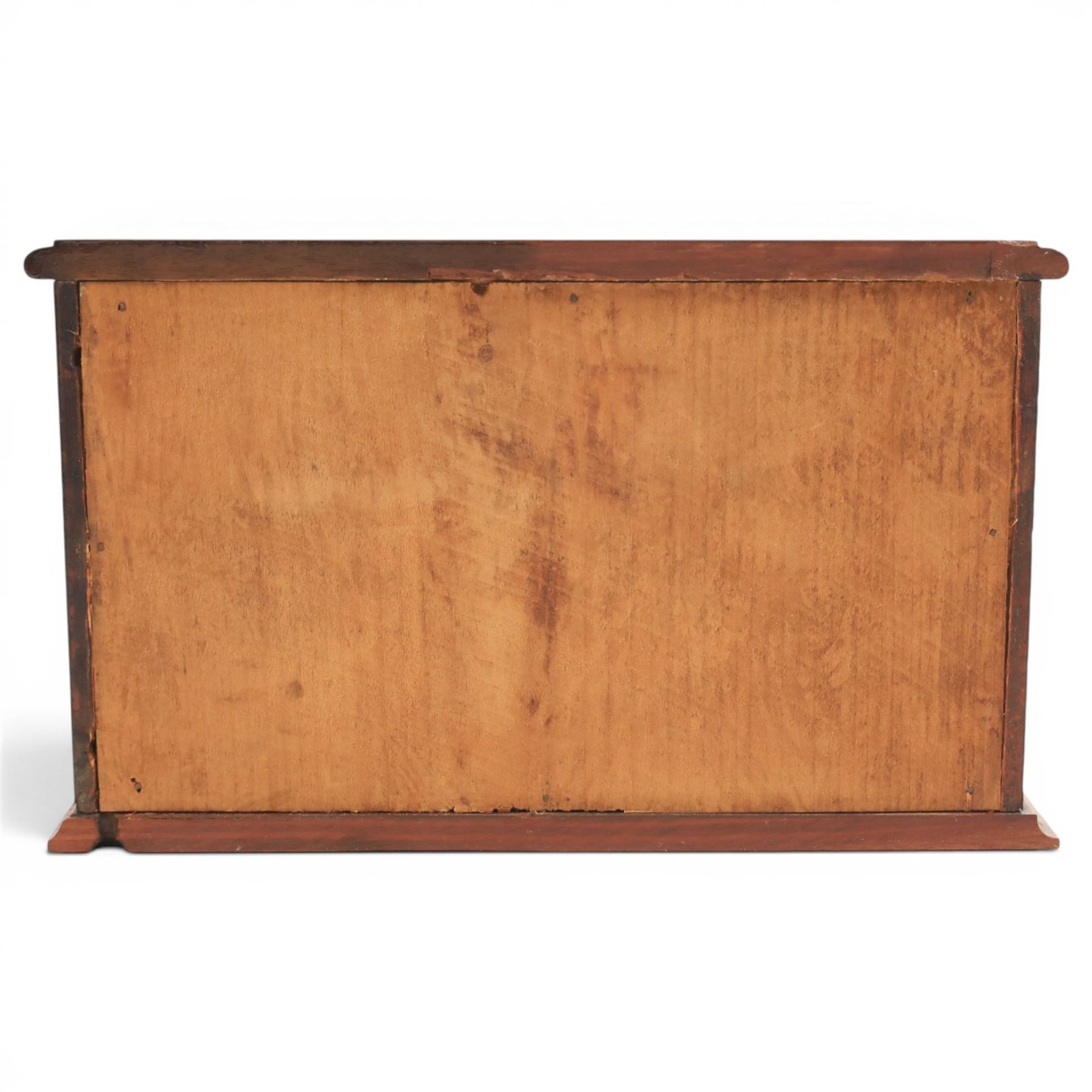 Victorian mahogany miniature table top chest of two drawers, H17cm