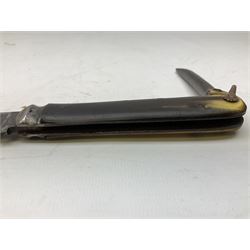 Early 20th century Royal Garrison Artillery Orkney army folding jack/clasp knife, the blade inscribed 'Orkney R.G.A.(T) and marked F. Newton Premier Sheffield, with blade and marlin spike and horn grips