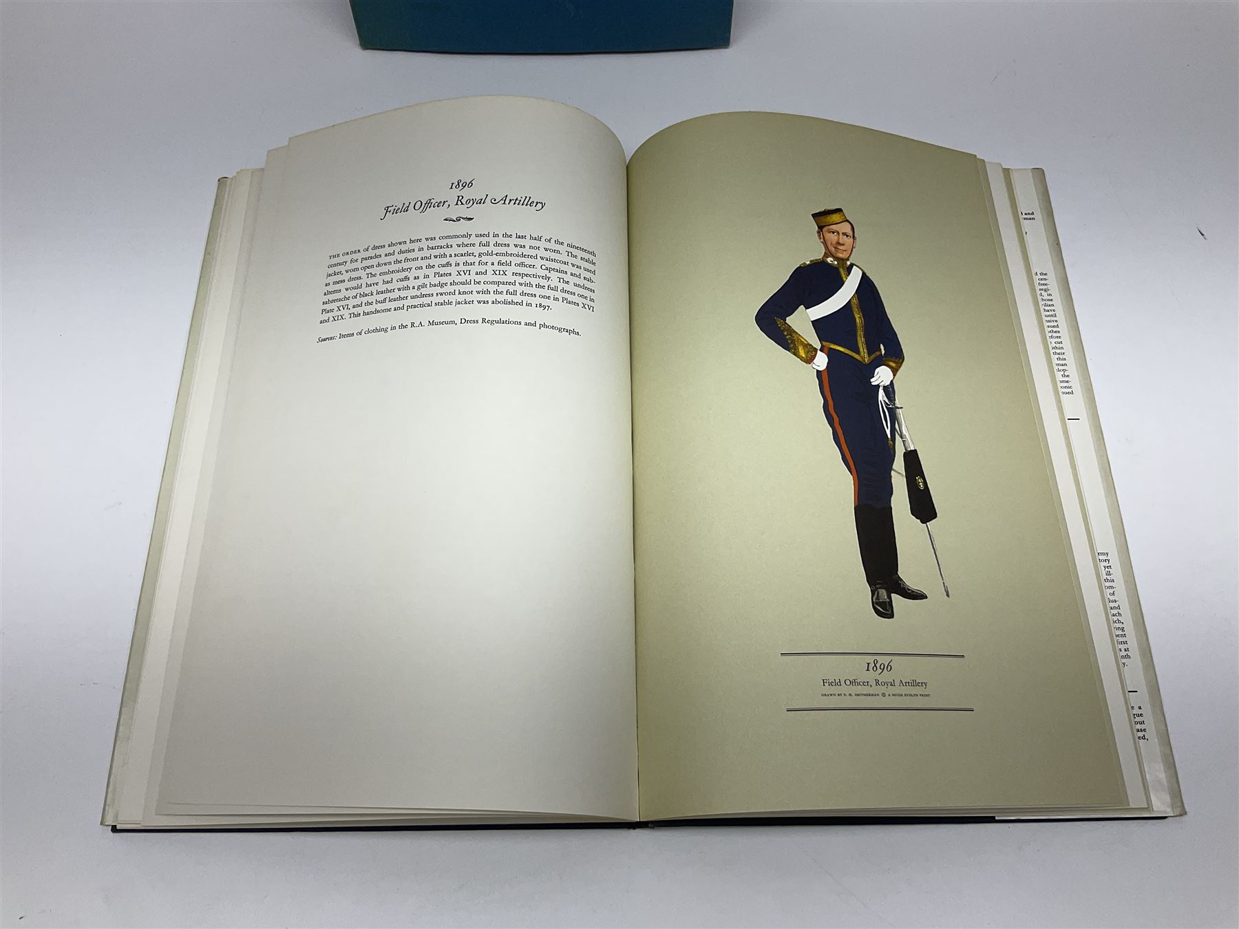 Set of six 1960s books on British Uniforms published by Hugh Evelyn London comprising Cavalry Uniforms of the British Army, Uniforms of the Royal Artillery, Uniforms of the Scottish Regiments, Uniforms of the Yeomanry Regiments and Infantry Uniforms of the British Army Series 1 & 2; all with dustjackets