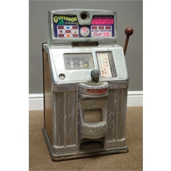  1960s Jennings 'The Governor 2 Pull' by Tic-Tac-Toe Ltd. one arm bandit fruit machine, H71cm  