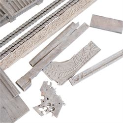 Architectural Salvage - Quantity of 19th century oak church panels including gilt decorated statue stand, carved fret work rails, confessional door with carved uprights etc
Notes: Removed in the 19th century from the church in the grounds of a private Yorkshire estate 
Provenance: property of a Nobleman