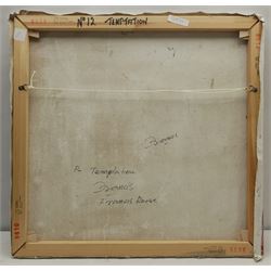 Francis Perera (Sri Lankan 1931-): 'Temptation', oil on canvas signed, titled verso 62cm x 64cm
(unframed)
Notes: Perera a noted Sri Lankan artist has had many solo exhibitions both in his home country and overseas. He is a six time winner of the Presidential Award, represented Sri Lanka in Washington DC to commemorate the 50th anniversary of its independence, exhibited at the Royal Commonwealth Society in 2002, and at the 20th International Art Festival in Germany.