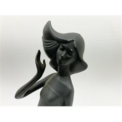 Four Royal Doulton Images figures comprising 'Happy Anniversary', 'Wedding Day', 'Congratulations' and 'Carefree', together with a set of three Heinrich collectors plates depicting Fairies.