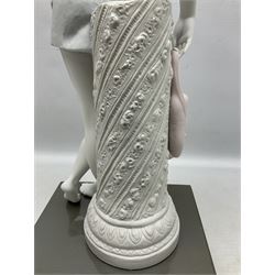 Lladro Privilege figure, Dreams of a Ballerina, modelled as a ballerina leaning against a pillar holding her ballet shoes, limited edition 396/1000, sculpted by Jose Puche, no 1889, with original box, year issued 2003, yea retired 2004, H52cm 