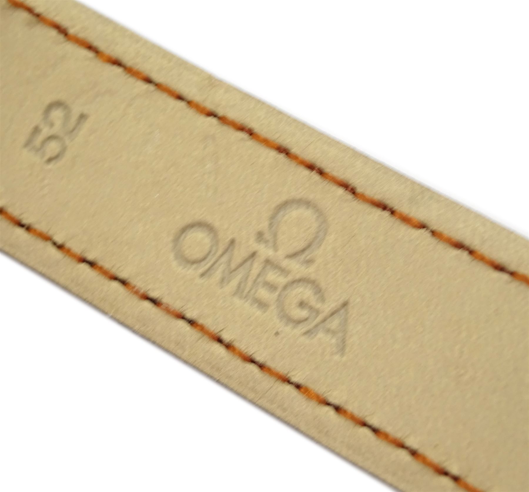 Omega Seamaster De Ville gentleman's 18ct gold automatic wristwatch, Ref. 166020 SC, Cal. 565, silvered dial with baton hour markers and date aperture, stamped 18K, with Helvetia hallmark, on an Omega brown leather strap with Omega gilt buckle