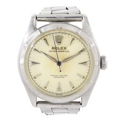 Rolex Oyster Perpetual gentleman's stainless steel automatic wristwatch, Ref. 6107, serial...