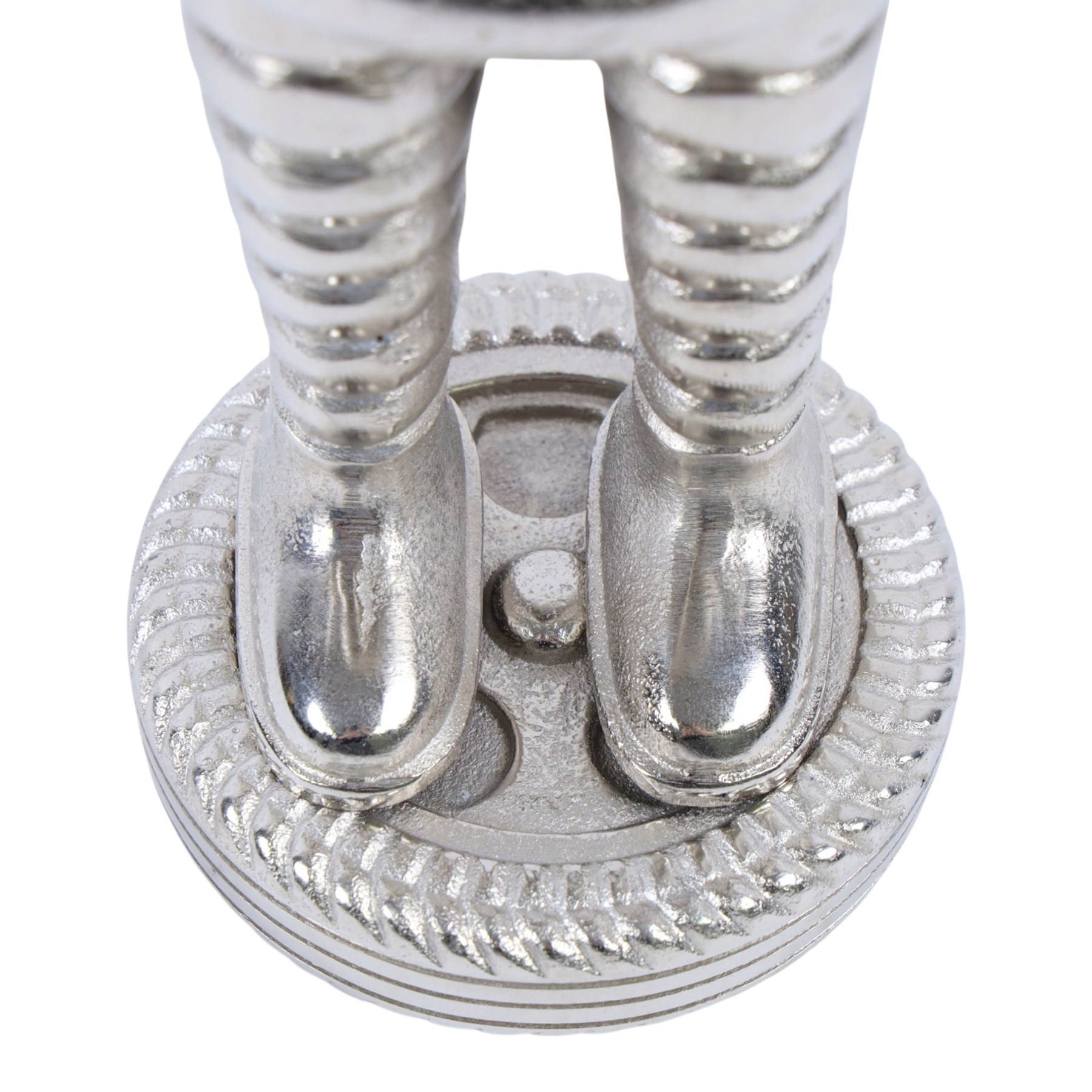 Metal hollow-cast figure, modelled as a Michelin Man stood upon a tire, H26.5cm