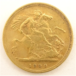  Queen Victoria 1900 gold half sovereign, Sydney mint  