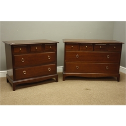  Stag Minstrel mahogany six drawer chest and matching chest (W107cm, H71cm, D47cm), and a matching five drawer chest  
