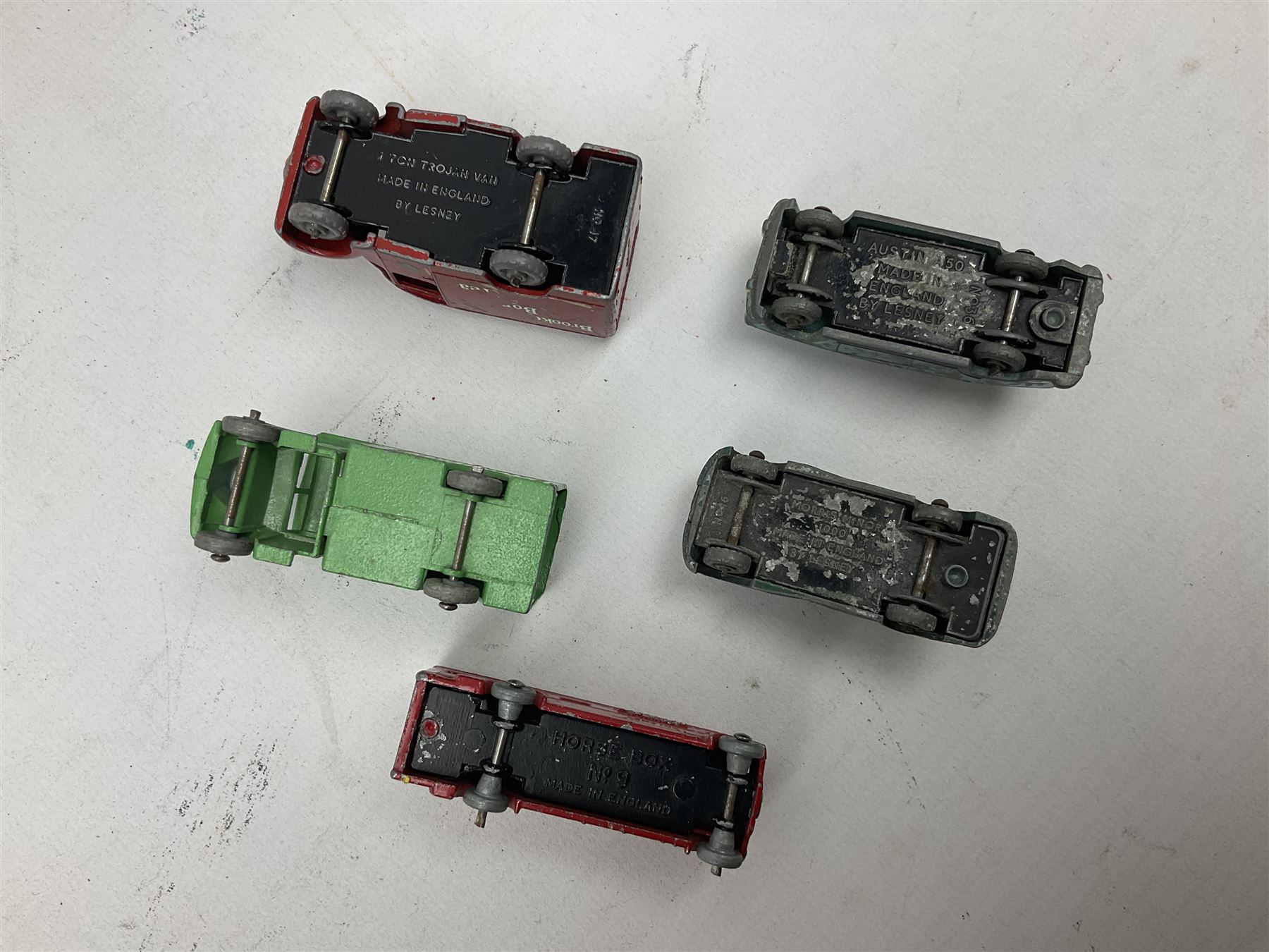 Budgie - five unboxed and playworn die-cast commercial vehicles comprising Scammell Scarab with BR Semi-Trailer, Volkswagen Pick-Up, Towing Tender & Breakdown Truck, Highwayman Transporter No.326 and Routeman Pneumajector No.322; Morestone G&E Wood open lorry and Petrol Tanker; nine early Lesney models; and small quantity of others by various makers