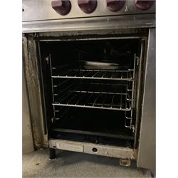 MasterChef stainless steel eight burner gas ranger cooker, with two ovens- LOT SUBJECT TO VAT ON THE HAMMER PRICE - To be collected by appointment from The Ambassador Hotel, 36-38 Esplanade, Scarborough YO11 2AY. ALL GOODS MUST BE REMOVED BY WEDNESDAY 15TH JUNE.