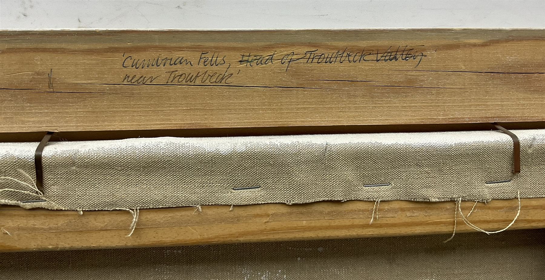 Deryck Stephen Crowther (Northern British 1922-2007): 'Cumbrian Fells - Head of Troutbeck Valley', oil on canvas signed and dated 1981, titled verso with artist's address 45cm x 60cm 
Provenance: from the collection of renowned film director Ridley Scott.