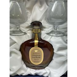 Chateau de Laubade XO Bas Armagnac, 700ml, 40% vol, in original presentation box with two brandy glasses
