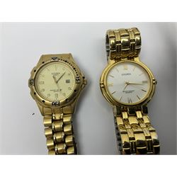 Two ladies Skagen wristwatches, to include 107SGSC and 107SGGD, both on stainless steel mesh straps, boxed, together with four other ladies wristwatches (6)