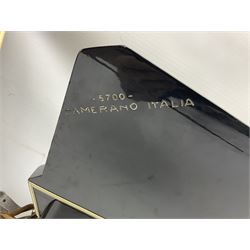 Scandalli Vibrante Three piano accordion in Art Deco black and white case with jewelled decoration, twenty-four keys and one-hundred and twenty buttons; inscribed '5700 Camerano Italia'; serial no.3414 L54cm; in carrying case with strap