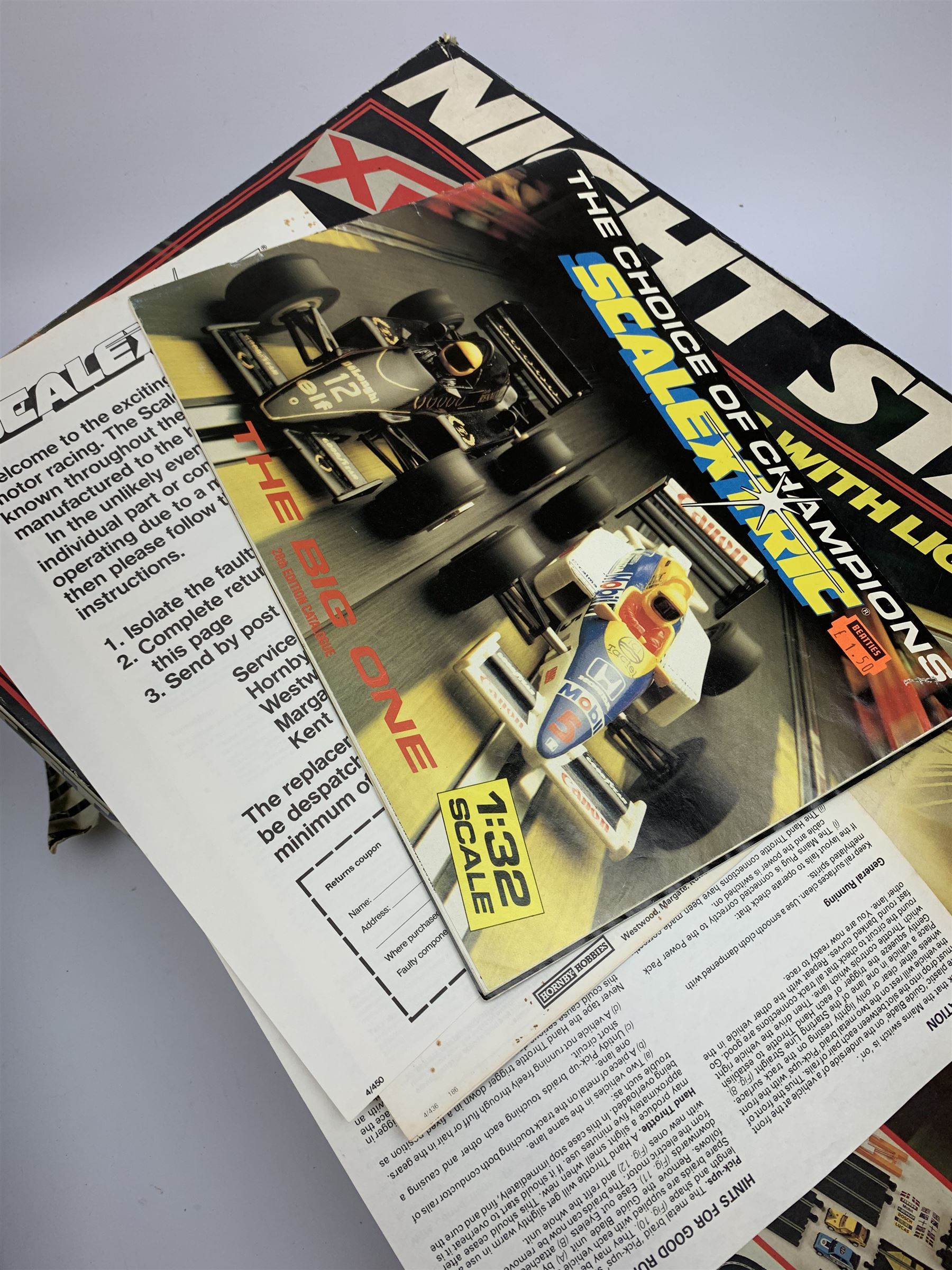 Scalextric, Alpine Rallye, Electric Slot Racing Set Newmarket, Super Saloons, and Night Stages. (4). 