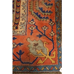  Uzbekistan tree of life carpet, blue ground field with stylised floral and foliage decoration, 310cm x 280cm  