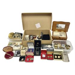 Silver jewellery including St Johns Ambulance medal, tiger's eye necklace, identity bracelet, etc, together with Festival of Britain powder compact, Ippag dice lighter, Win International lighter, Victorian and later costume jewellery and wristwatches