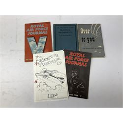 Aircraft of the Fighting Powers. Five volumes. 1940-44 including two copies of volume three; Royal Air Force Flying Review. Six volumes. 1956-63. Uniformly bound in blue cloth with gilt RAF crest to front covers; and ten other books of aircraft and aeronautica interest.