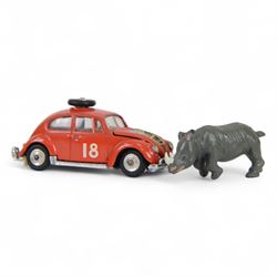 Corgi no. 256 Volkswagen 1200 in East African Safari Trim, boxed with rhinoceros figure and inner display