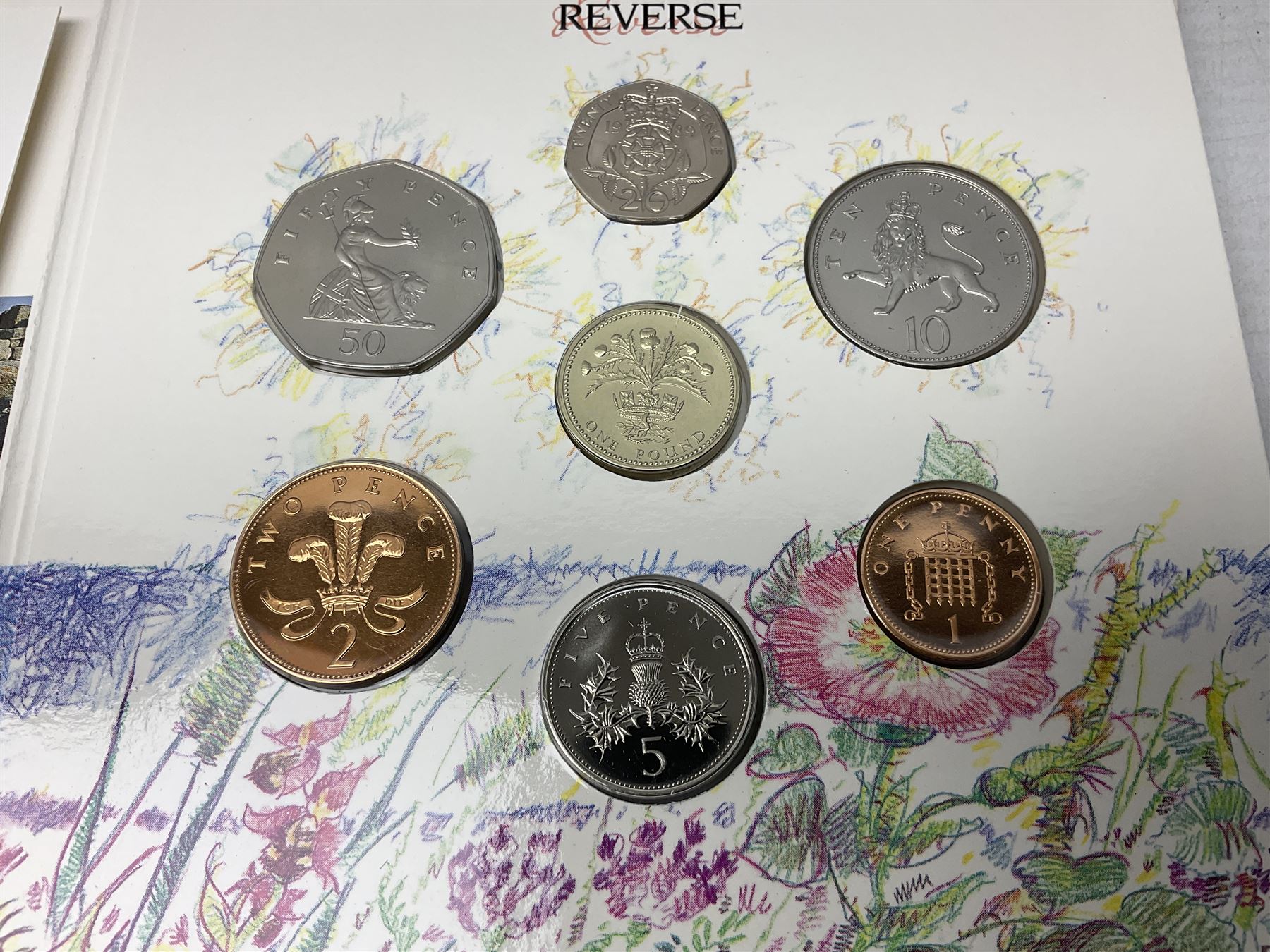 Thirteen The Royal Mint United Kingdom brilliant uncirculated coin collection dated two 1985, two 1986, two 1987, 1988, two 1989, two 1990, two 1991, all in card folders