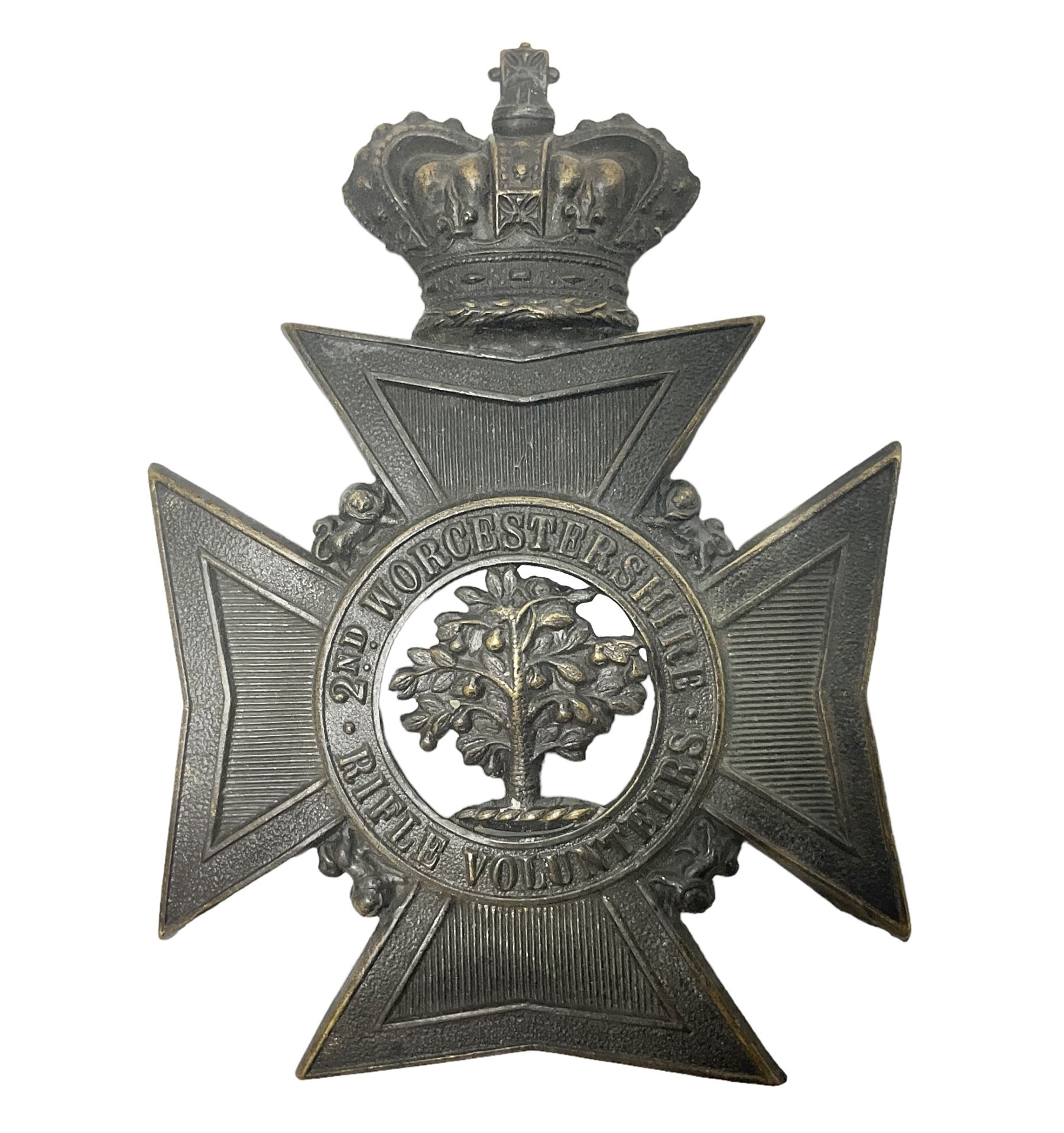 British helmet plate for 2nd Worcestershire Rifle Volunteers