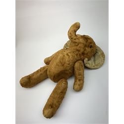 Three 1950s animals comprising unusual hide koala bear with traces of original fur, swivel jointed head, glass eyes and jointed limbs H16