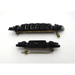 Victorian carved Whitby jet pendant, similar brooch and various other pieces  