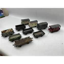 '0' gauge - nineteen early 20th century scratch-built wooden and metal goods wagons including refrigerated wagons, open wagons, brake van etc