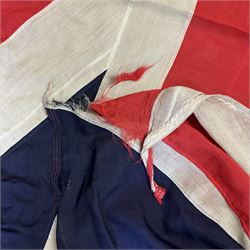 Large early-mid 20th century Union flag, constructed of stitched cotton panels, approx H338cm, W173cm
