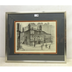  Laurence Stephen Lowry RA (Northern British 1887-1976): Great Ancoats Street, limited edition monochrome lithograph signed and numbered 460/850 in pencil with publisher's blind stamp 29cm x 39cm  DDS - Artist's resale rights may apply to this lot  